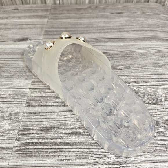 KARL LAGERFELD TulaRubberPool Slide Sandals Transparent Clear-Women's Size 7 NEW - Picture 12 of 15
